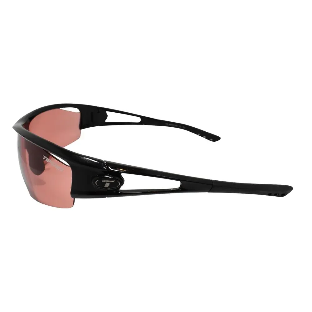 Tifosi Black Frames Orange Lenses Shield Sunglasses - LENSES FAIR / FRAMES GOOD